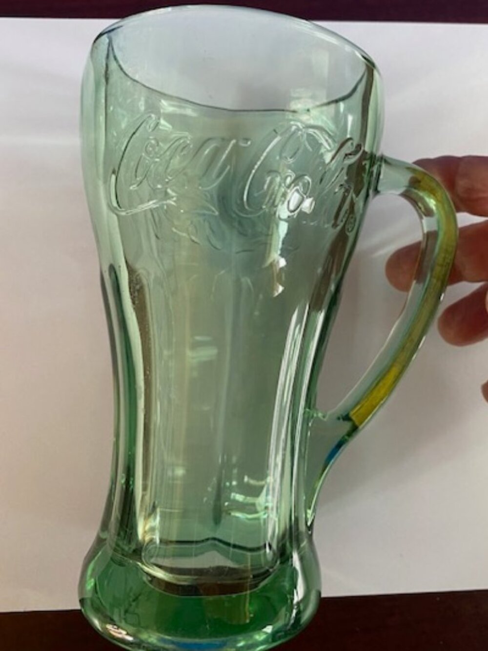 3 Vintage Libbey Coca Cola Green Handled Mug Never used, Heavy Glass - Picture 6 of 6